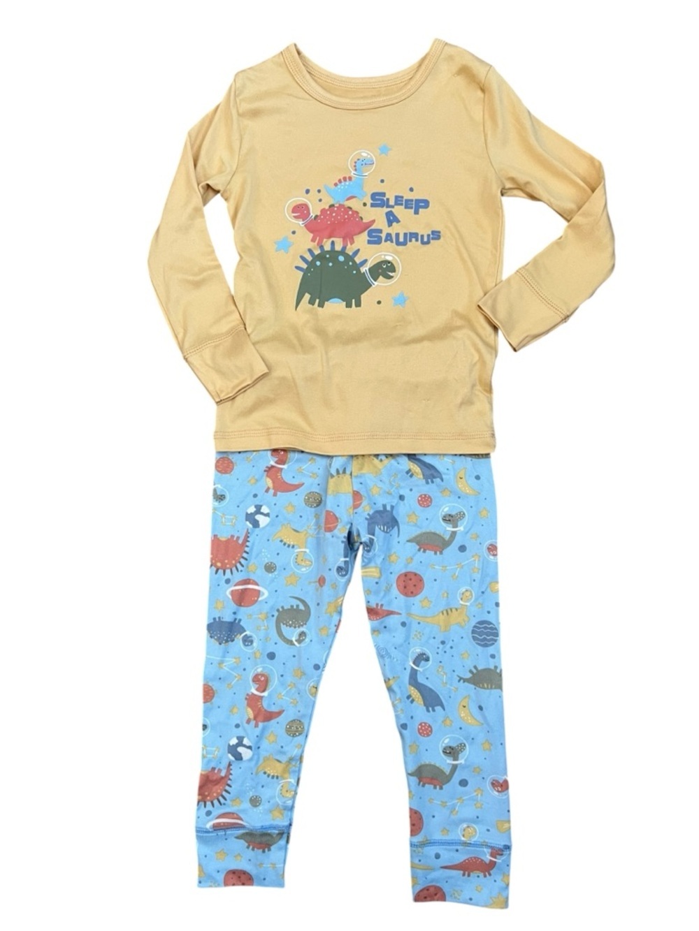 Only Boys Sleep A Saurus Dinosaur Space Astronaut PJ Set 2pc Long Sleeve Size 3T